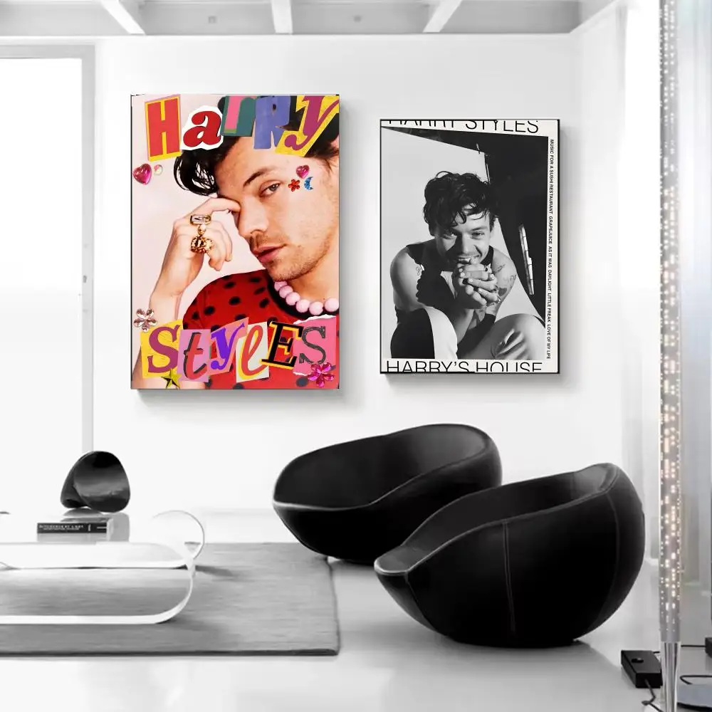 Singer HARRY STYLES Poster Self-adhesive Art Waterproof Paper Sticker Coffee House Bar Room Wall Decor