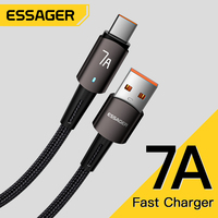 Essager 7A 100W USB Type C Cable 100W/66W Fast Charging Cable For Samsung Xiaomi Huawei P70 Honor70 Poco Fast Charging Data Cord