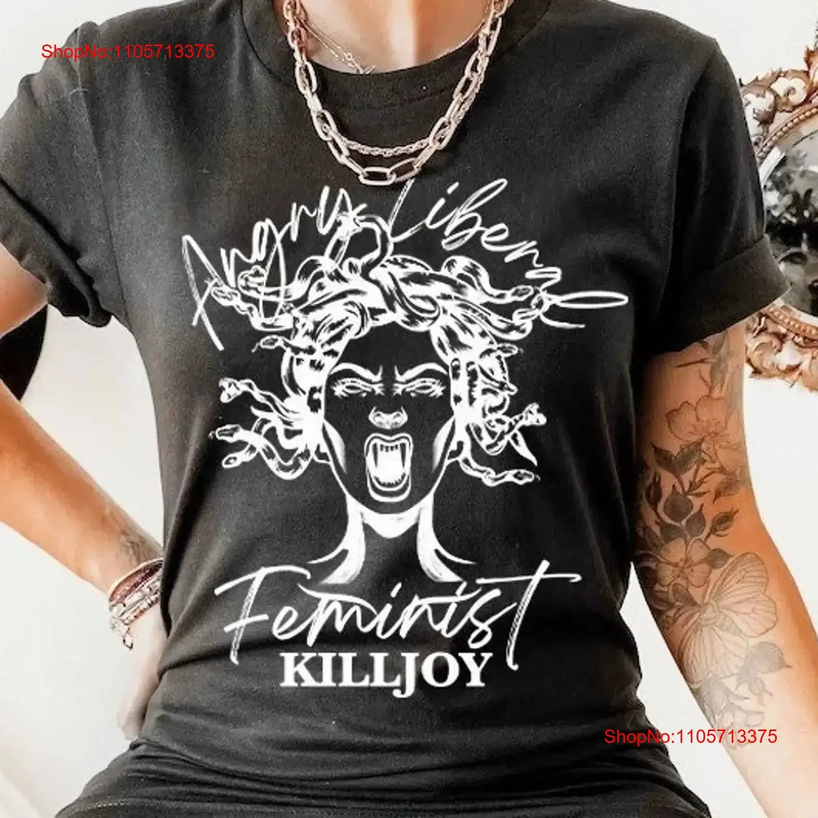 Angry liberal feminist killjoy shirt boho queer funny T aesthetic intersectionality witch vintage Washed Top For Everyday Wear