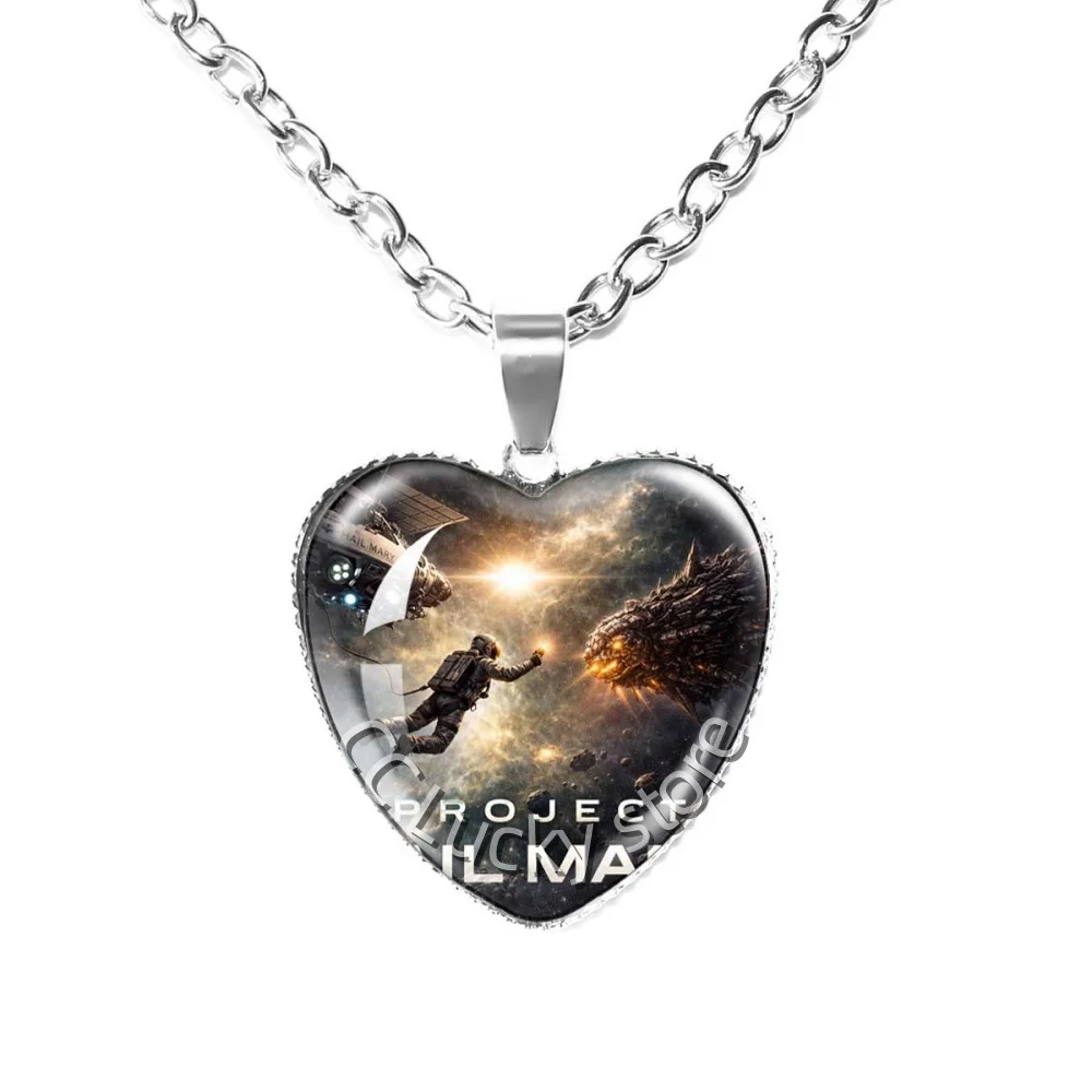 25mm Serrated Heart Necklace Ryan Gosling Project Hail Mary Laser Reflective Decorations Collectibles Gifts For Friends TH007