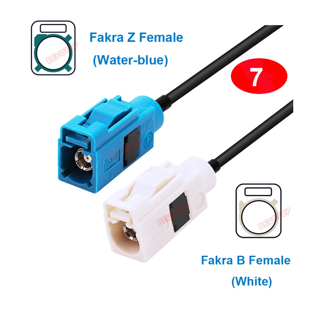1PCS RG-174 Pigtail Fakra Cable Code B to Code Z Male / Female Connector Fakra Wire Harness Custom-made BEVOTOP Auto Cable