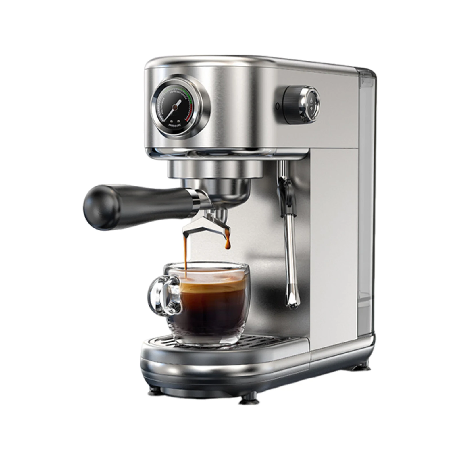 1,3 l Kaffeemaschine, professionelle Kaffeemaschine, 20-Bar-Druck, Edelstahl, halbautomatisch, mit Digitalanzeige, verstellbar