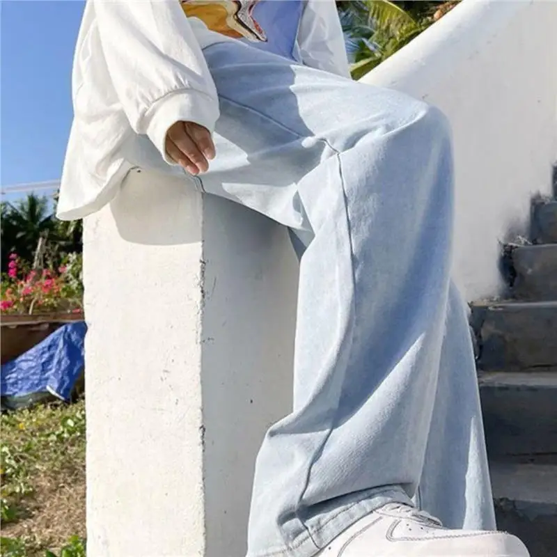 

Trendy Spring Autumn Elastic Waist Corduroy Jeans for Men Student Casual Straight Leg Wide Leg Korean Sle Dstring Pants
