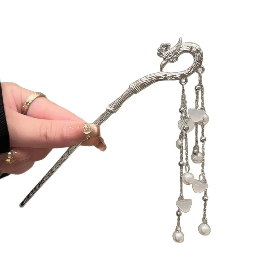 1個入り 女性用 2026年新作 美しい中国風 鳳凰タッセル ステップシェイク ペンダント ヘアピン レトロ 高級感 多用途 ヘッドウェア ヘアピン