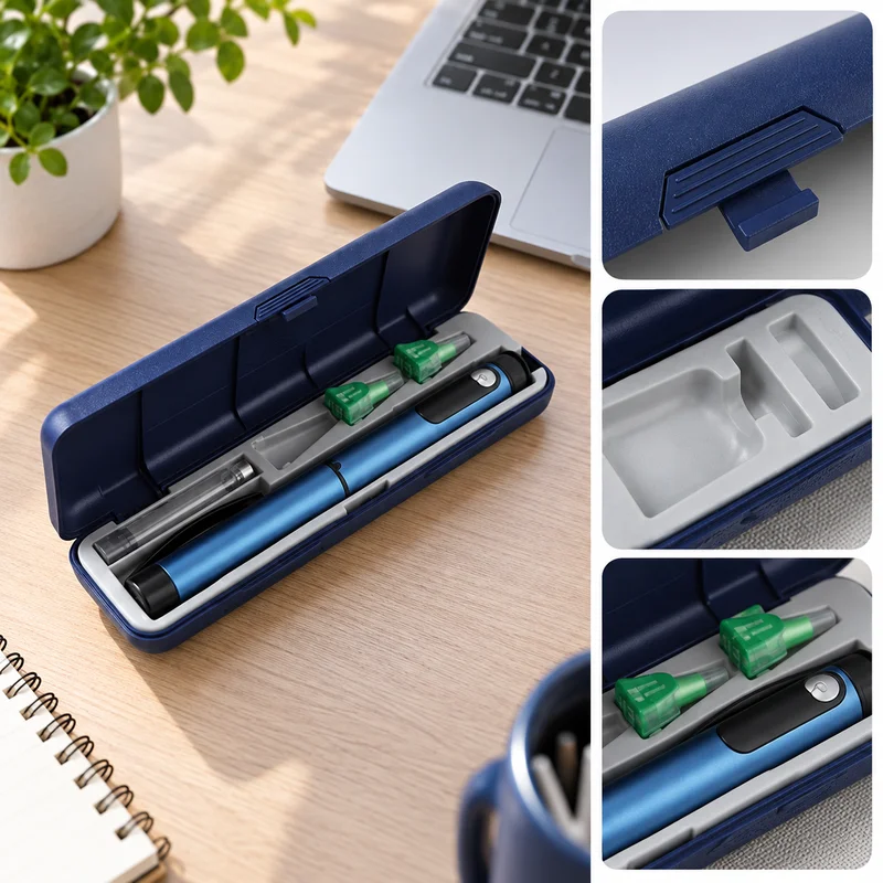EVA/Plastic Insulin Storage Case—A Travel Case Suitable for Insulin Pens, Syringes, and Diabetes Supplies
