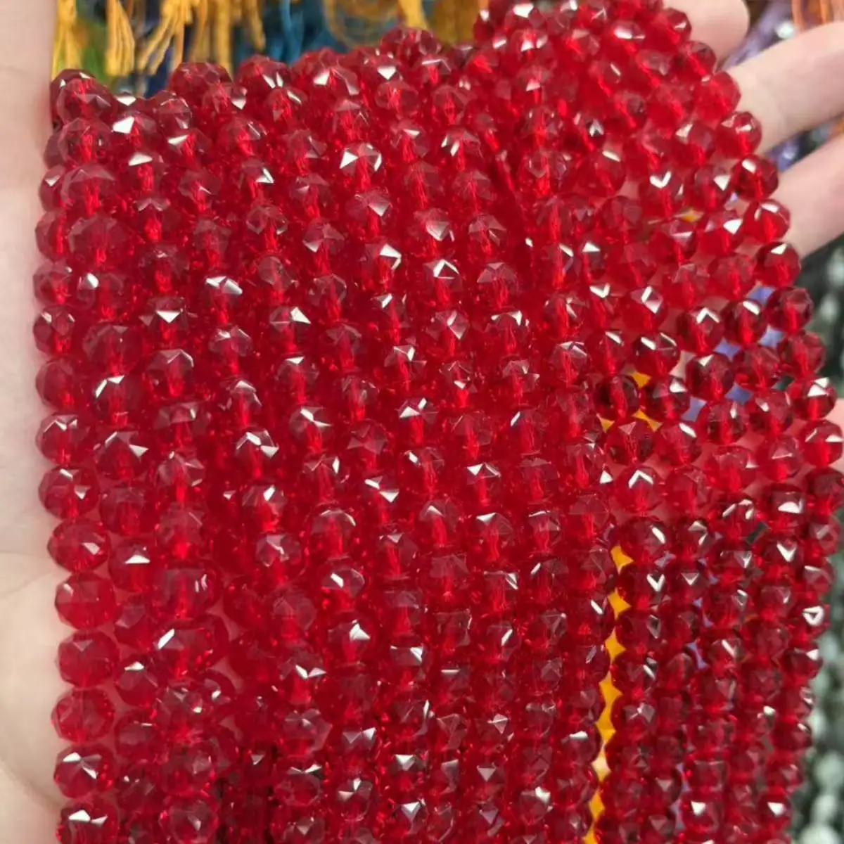 

High Quality Synthetic Rock Quartz Beads Faceted Red Crystal Beads 8mm For Bracelets Necklace Jewelry Finding Making