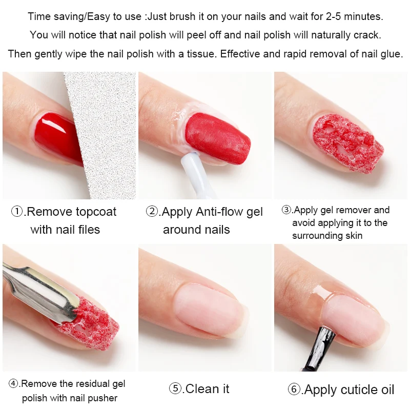 15 مللي 2 قطعة/المجموعة ماجيك جيل للأظافر مزيل طلاء الأظافر UV جل سريع إزالة ورنيش شبه دائم نقع قبالة البولندية المطاط الغراء مسمار أداة فنية #5