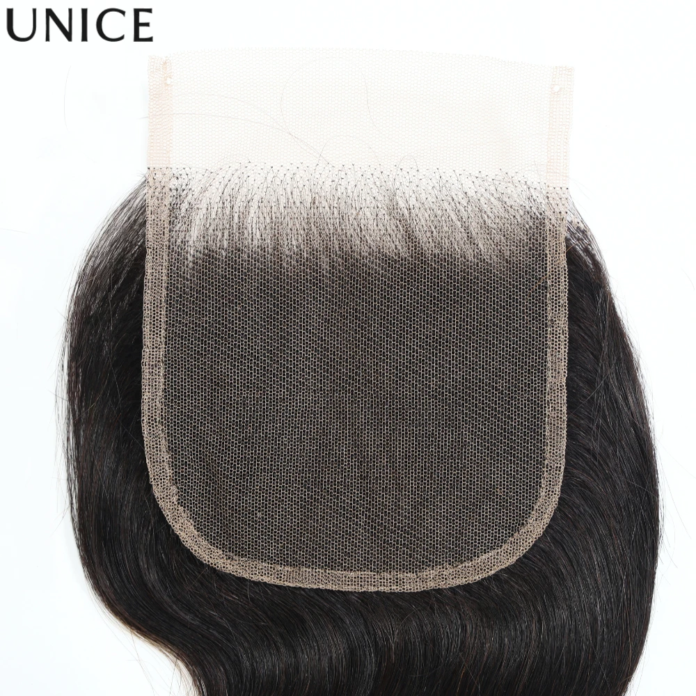 UNice Chestnut Brown Ombre Body Wave 4x4 Lace Closure 1PC 100% Human Hair Closure Only Free Part Lace Closure 14-20 Inch