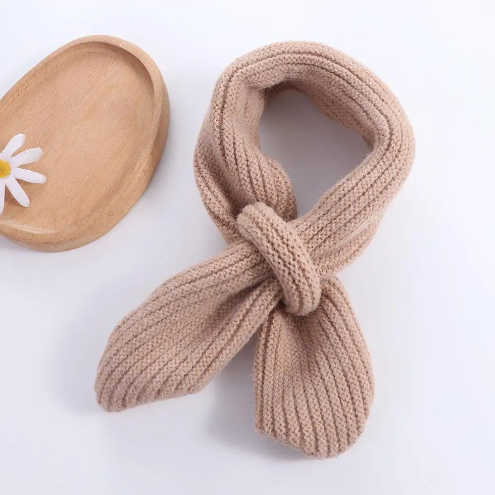 

Simple Solid Color Boys Girls Scarf Korean Style Casual Kids Knitted Scarf Windproof Thick Winter Knit Scarves Gifts