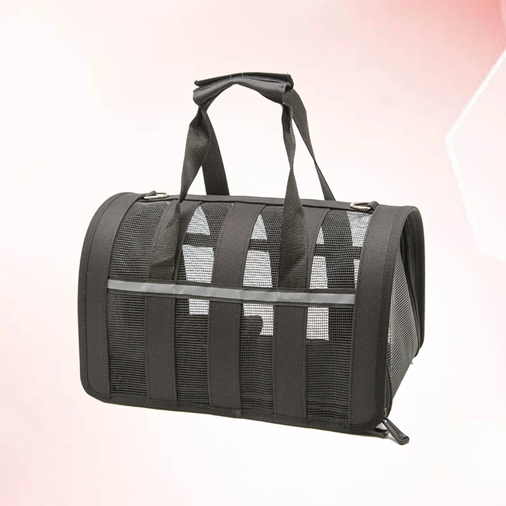 

Portable Pet Out Bag Transparent Dog Handbag Detachable Strap Shoulder Mesh Carrier Breathing Comfortable Practical Nylon Pet