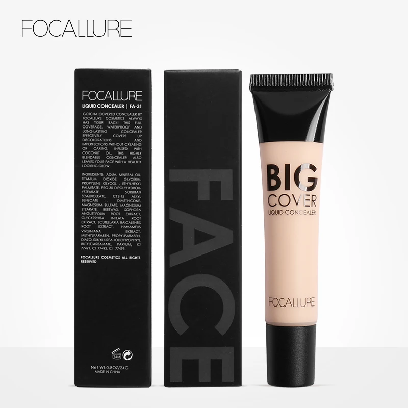 Wholesale FOCALLURE Waterproof High Coverage Face Concealer Cream Lasting Scar Acne Cover Moisturizing Liquid Foundation Makeup