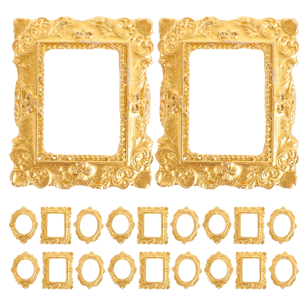 

30Pcs Cream Shell Vintage Frame Resin Miniature Photo Display DIY Craft Ornament for Decor Small Room Decoration