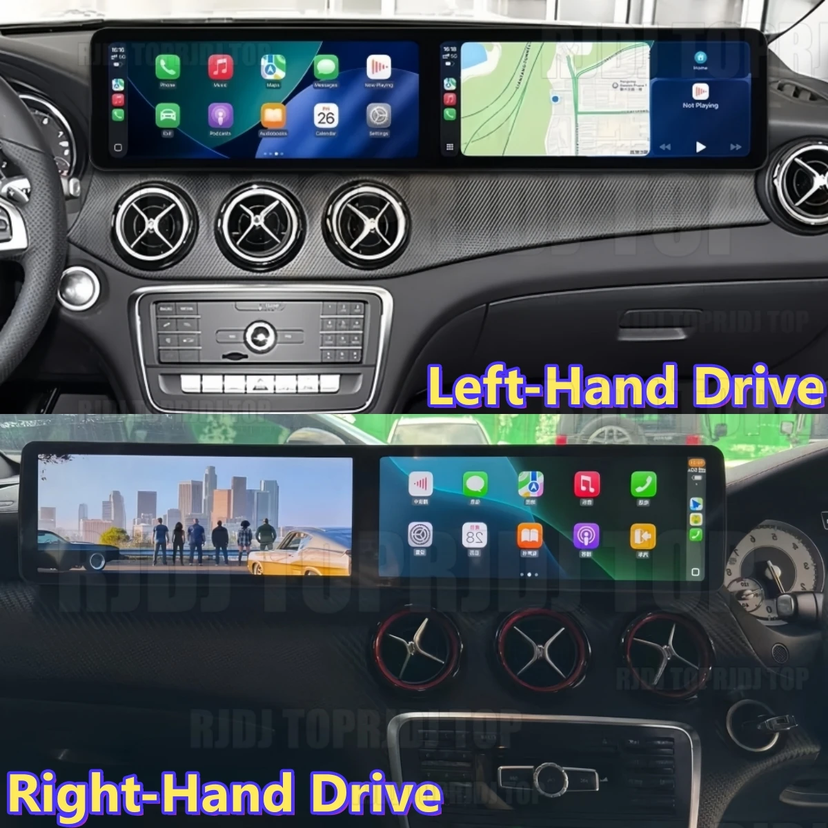 Car GPS Multimedia Video For Mercedes Benz A Class CLA GLA X156 W176 W246 2013-2018 Dual Screen Android 14 Carplay DSP Stereo 5G