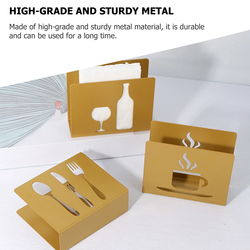 

Стильный металлический держатель для салфеток, декоративная подставка для дома, отеля, ресторана, полый дизайн, отдельно стоящий держатель для хранения салфеток