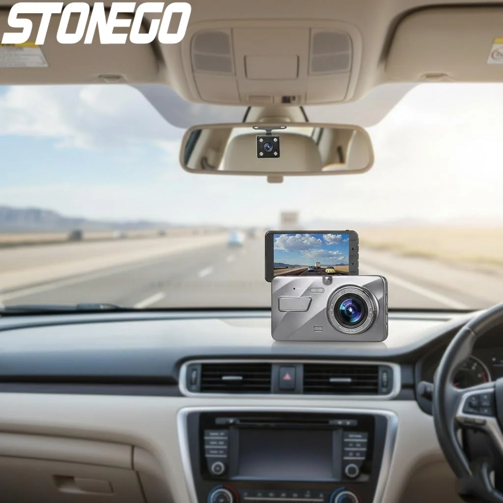 1080P Dual Dash Camera Front and Rear with 4 Inch LCD Night Vision 170 Degree Wide Angle G-Sensor Loop Recording Parking Monitor