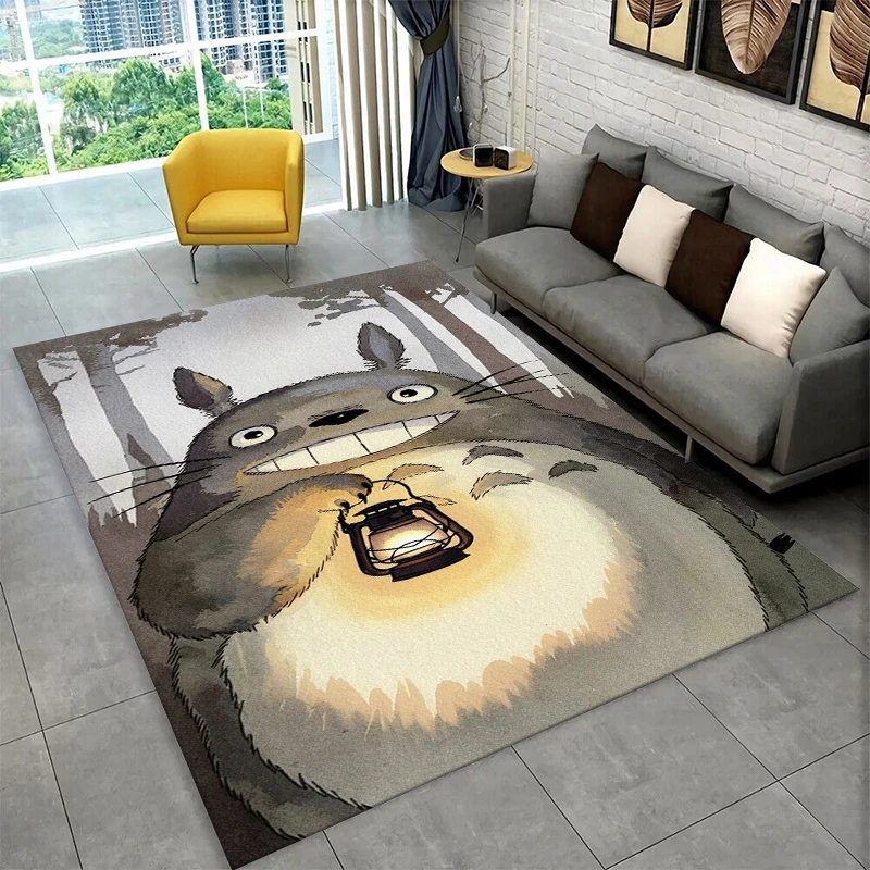 Classic T-Totoro Cartoon Cute Carpet Rug for Playroom Bedroom Living Room Sofa Home Decor,kid Area Rug Non-slip Floor Mat Gift