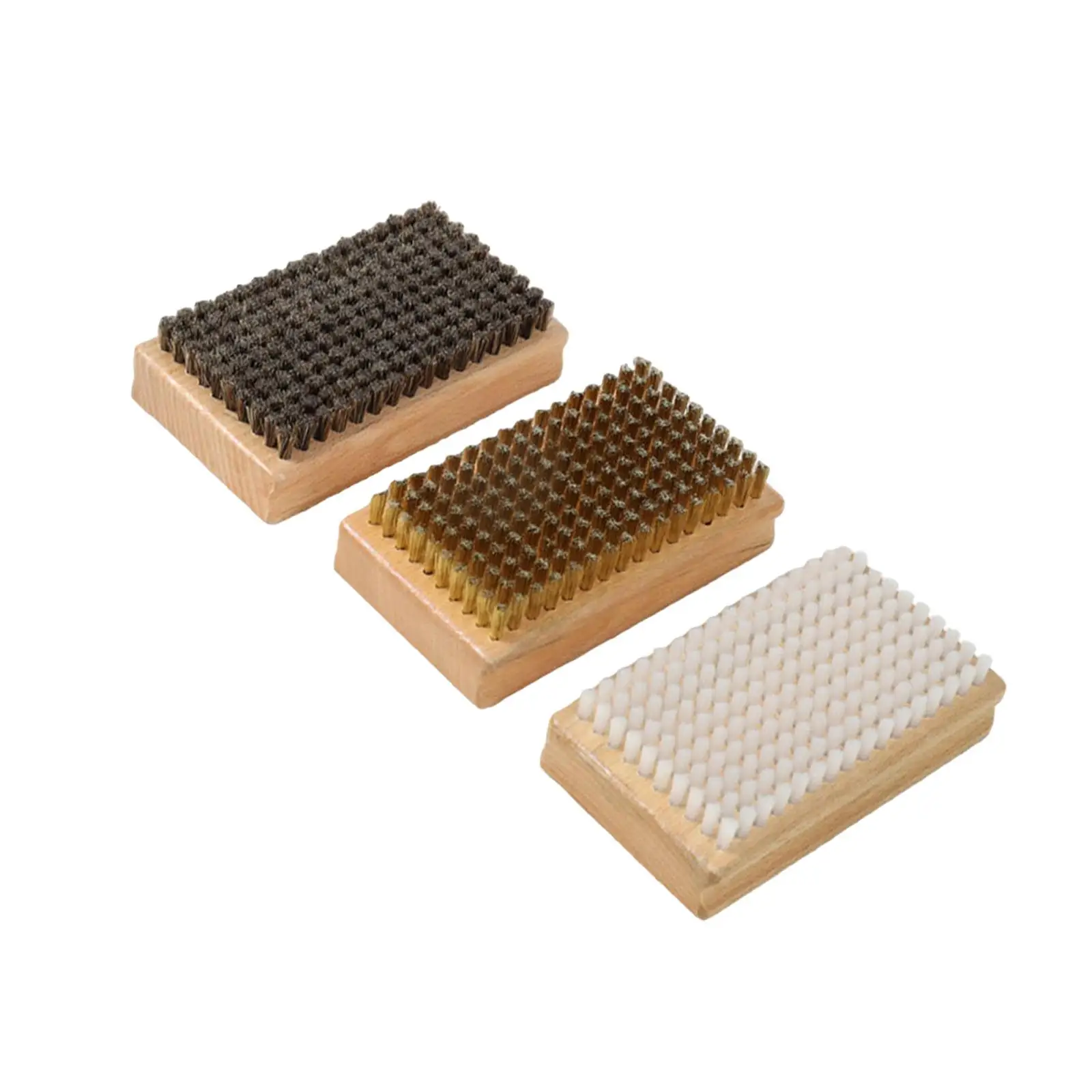 プロ仕様スノーボードワックスブラシセット-木製ナイロン＆馬毛クリーニングキット-スキーボードメンテナンス用