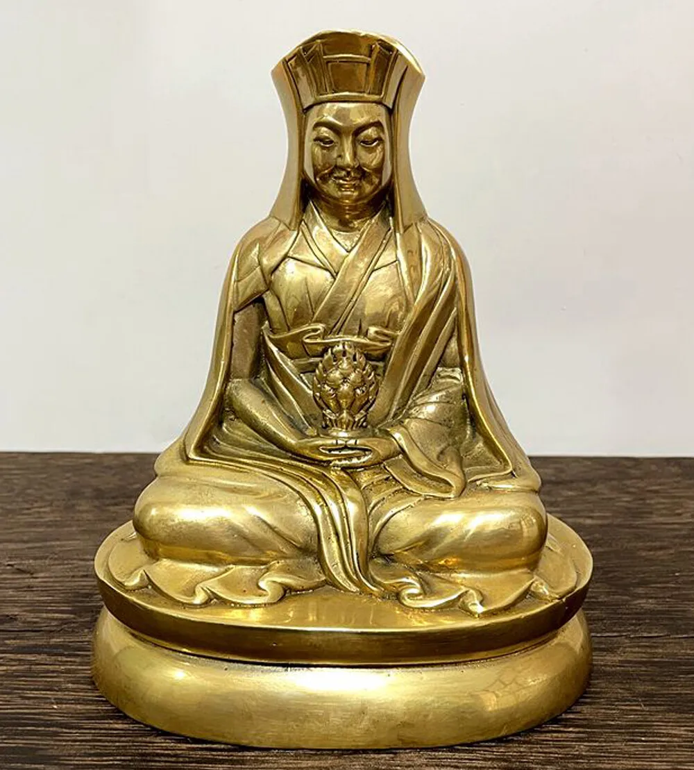 

Винтажная статуя Будды «Три рисования Кигю Гампапа», храм, бронзовая гангбоба