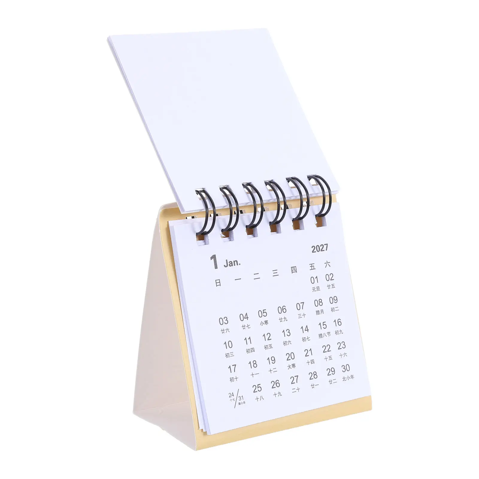 Mini Desktop Accessories For School Desk Year Planner Calendar 2026-2027 Small Standing Compact Size Thick