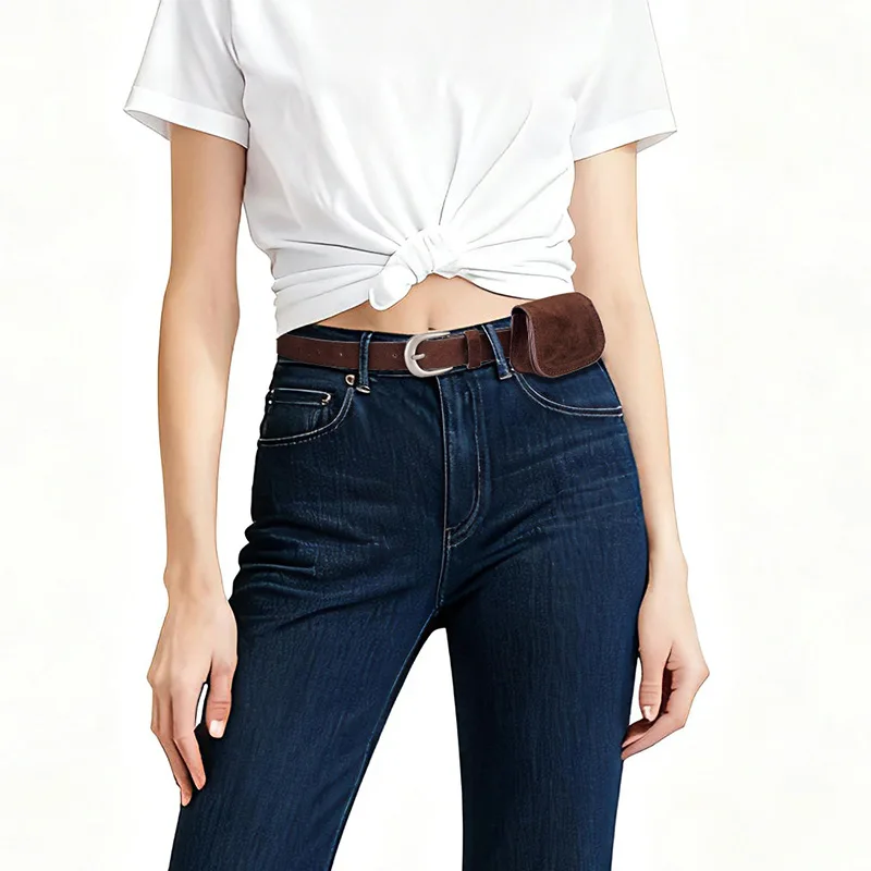 Fashionable High-End Vintage Suede Belt Waist Bag Versatile and Simple  Perfect for Jeans and Outfits - Women's Instagram-Style