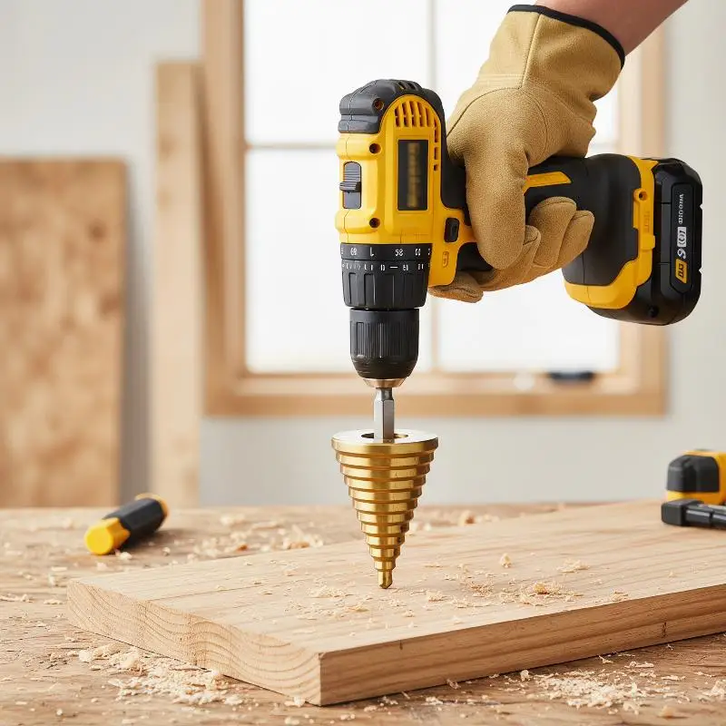

5-35 Gold Titanium Plate Pagoda Drill Hexagonal Straight Groove Step Drill Bit Wood Plastic Aluminum Hole Expand Tool