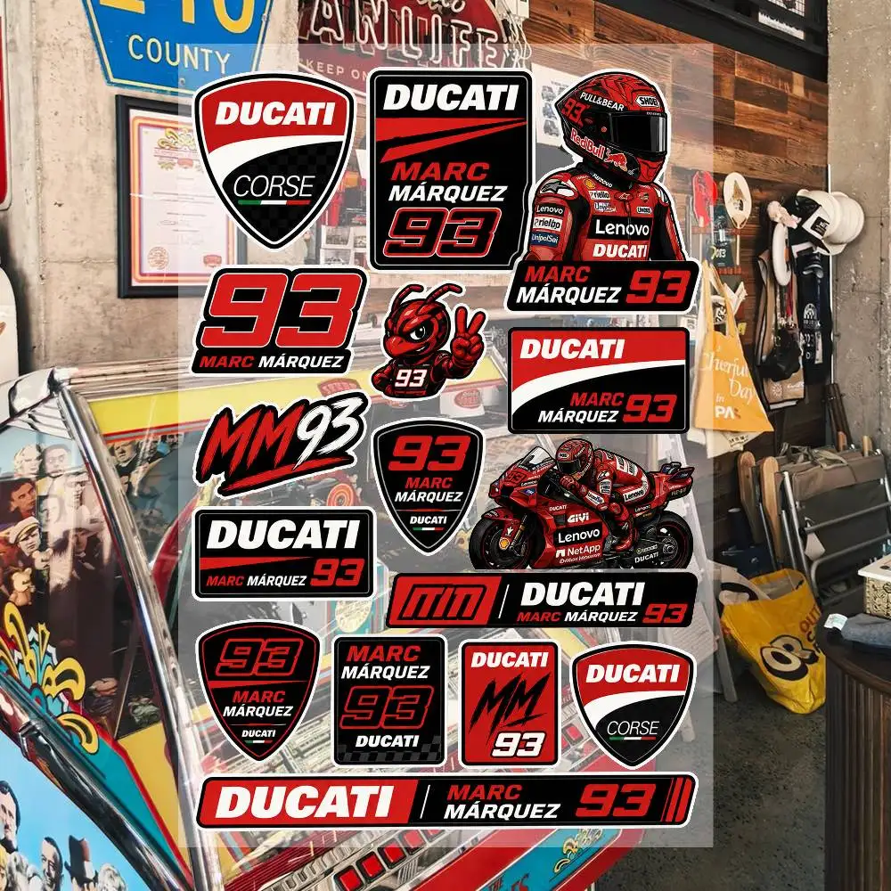 MOTO-GP M-Marc Aesthetic Graffiti Waterproof PVC Stickers for Car Motorcycle Skateboard Helmet Notebook