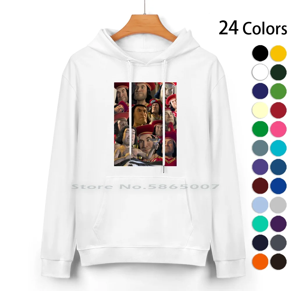 Lord Farquaad Pure Cotton Hoodie Sweater 24 Colors Shrek Donkey Meme Lord Farquaad Funny God Collage Movies Daddy Kink