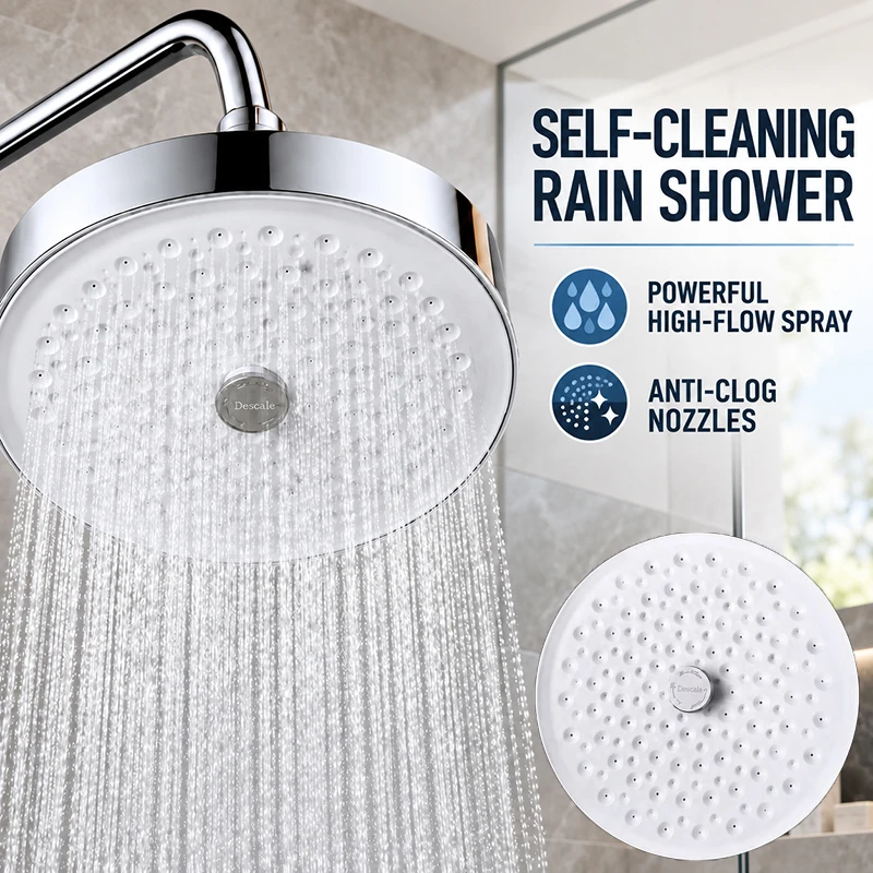 25cm Self Cleaning Rain Shower Head 1/2
