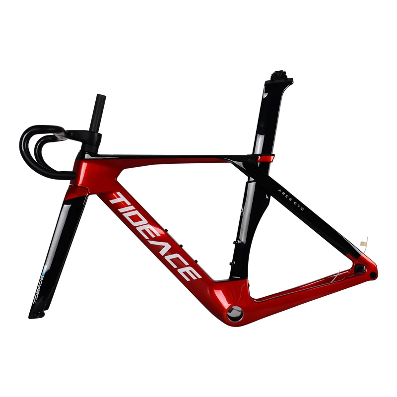TIDEACE Aero Carbon Fiber Road Bike Frame Disc Brake Fully Hidden Cable High Performance Racing Grade Lightweight 700x32C Max Ti