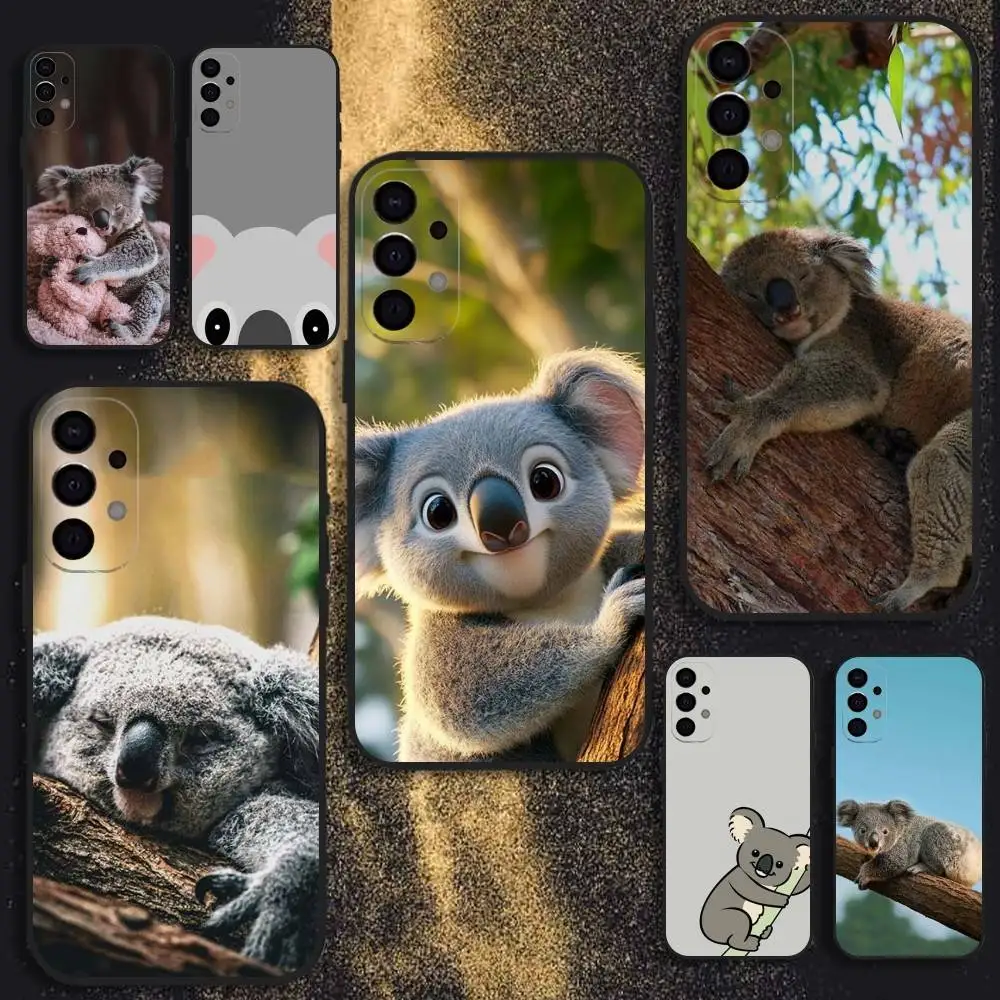 

Cute Cartoon Koala Phone Case For Samsung S25,S24,S21,S22,S23,S30,Ultra,S20,Plus,Fe,Lite,Note,10,9,5G Black Cover