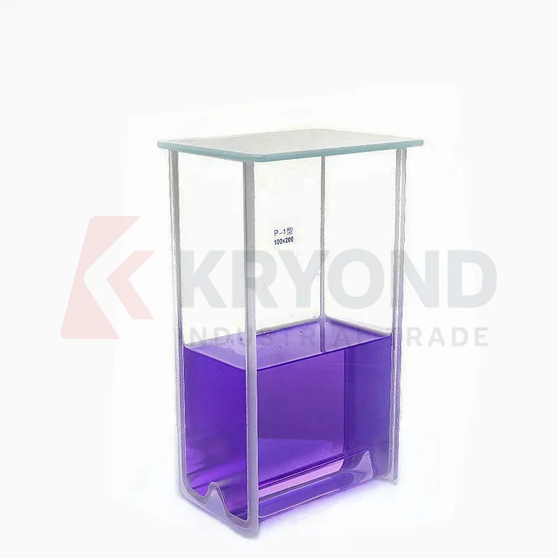 TLC Developing Tank Vertical Double Glass Tank Laboratory Solvent Staining Chamber Double Tank Size 100x200mm
