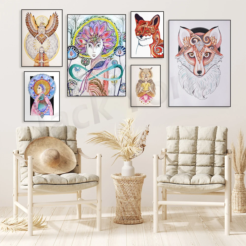 Reproduction of a watercolor artwork , picbois poster, poster, illustration, sacred art, wall art decoration