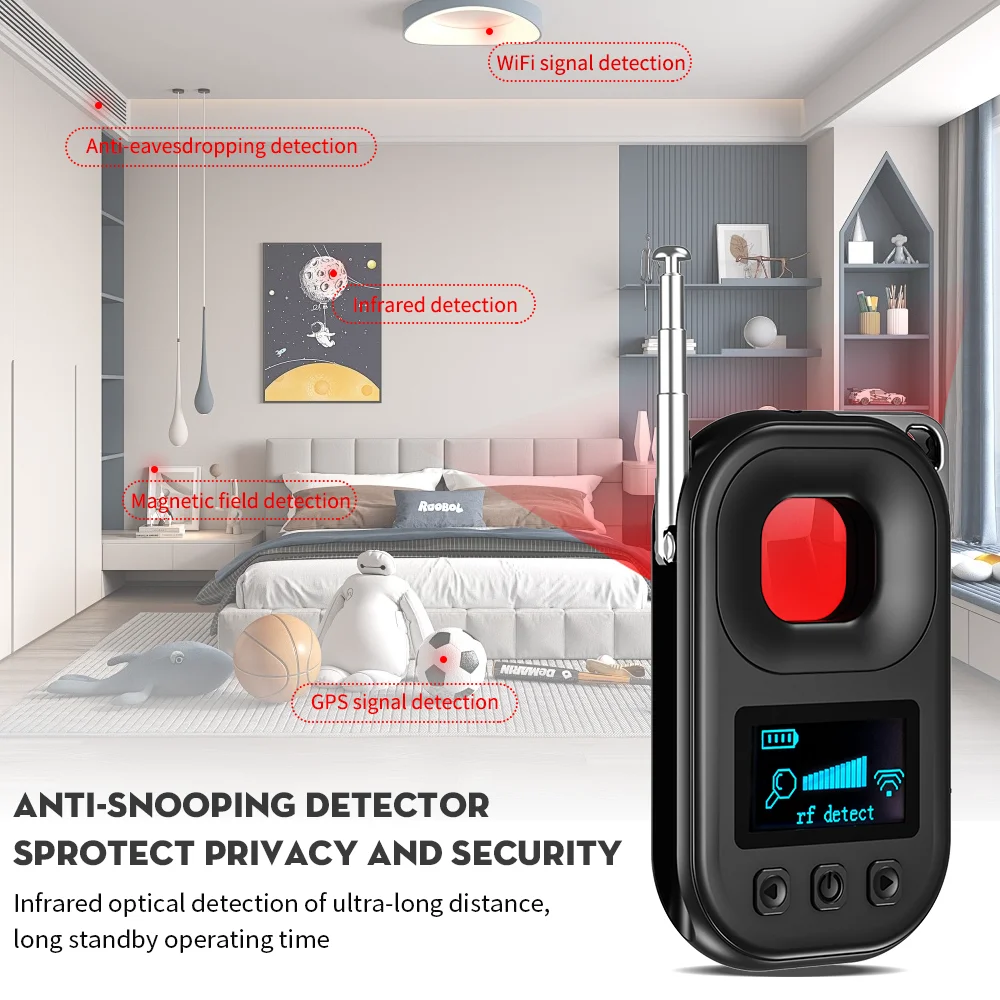 

Camera Detector Portable Hotel Travel Anti-peeping Anti-eavesdropping Wireless Signal Alarm
