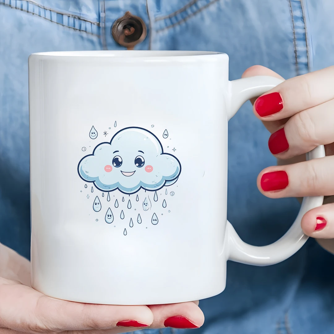 

11oz cartoon cloud smile mug kids and family office cup Christmas gift creative hot and cold beverage cup