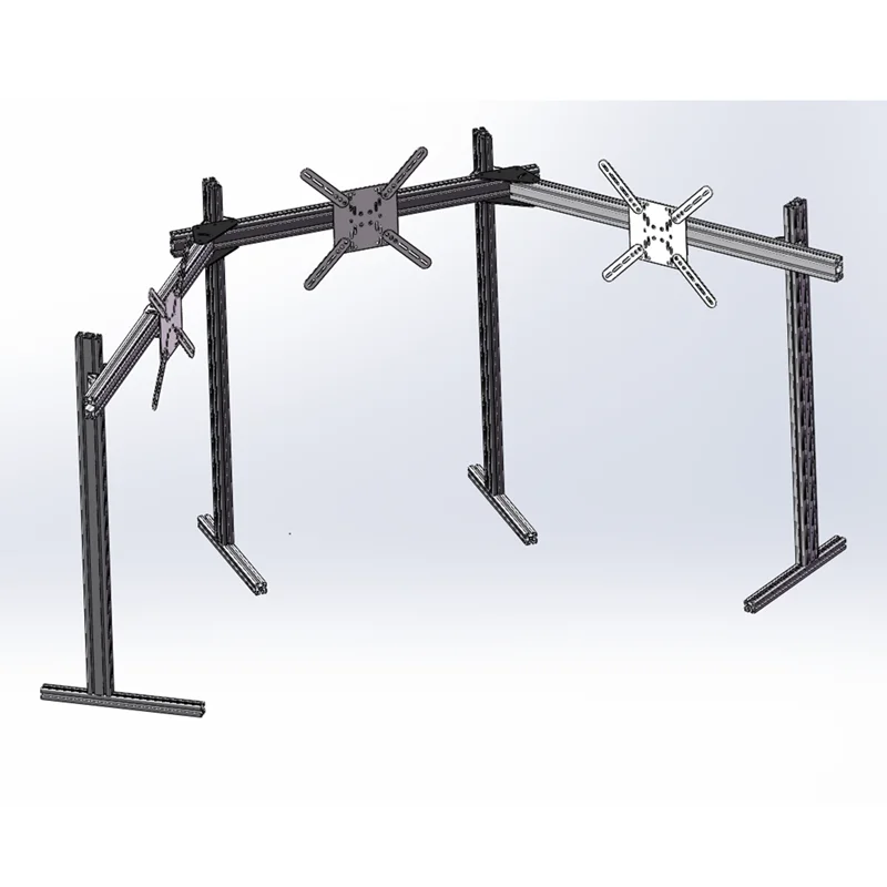 Stable custom aluminum profile DIY multi-screen installation large TV bracket three-screen hanger bracket monitor