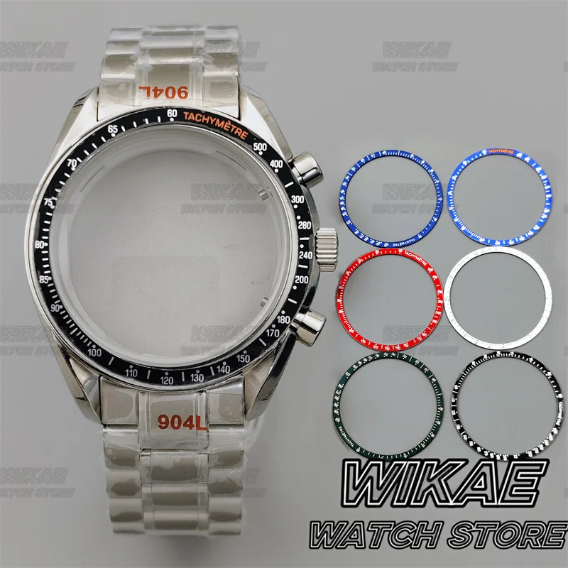 

Корпус мужских часов 39,7 мм, механизм FIT VK63, корпус из нержавеющей стали, браслет с черной, синей, зеленой, серебряной вставкой, кристаллом с покрытием