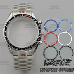39.7mm Men's watches case FIT VK63 movement  Stainless Steel case Bracelet With Black Blue Green Silver Insert  Coated Crystal