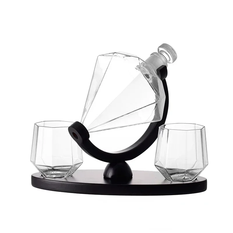 Diamond shaped decanter craft wine bottle vodka wine bottle foreign wine bottle high borosilicate transparent glass wine bottle