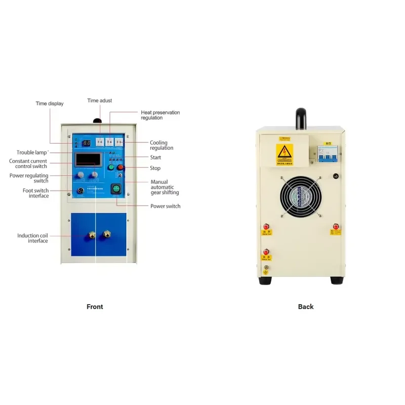 Industrial Metal Melting High-Medium Frequency Induction Heating Machine Electromagnetic Heater 10-160KW 380kg/min Capacity