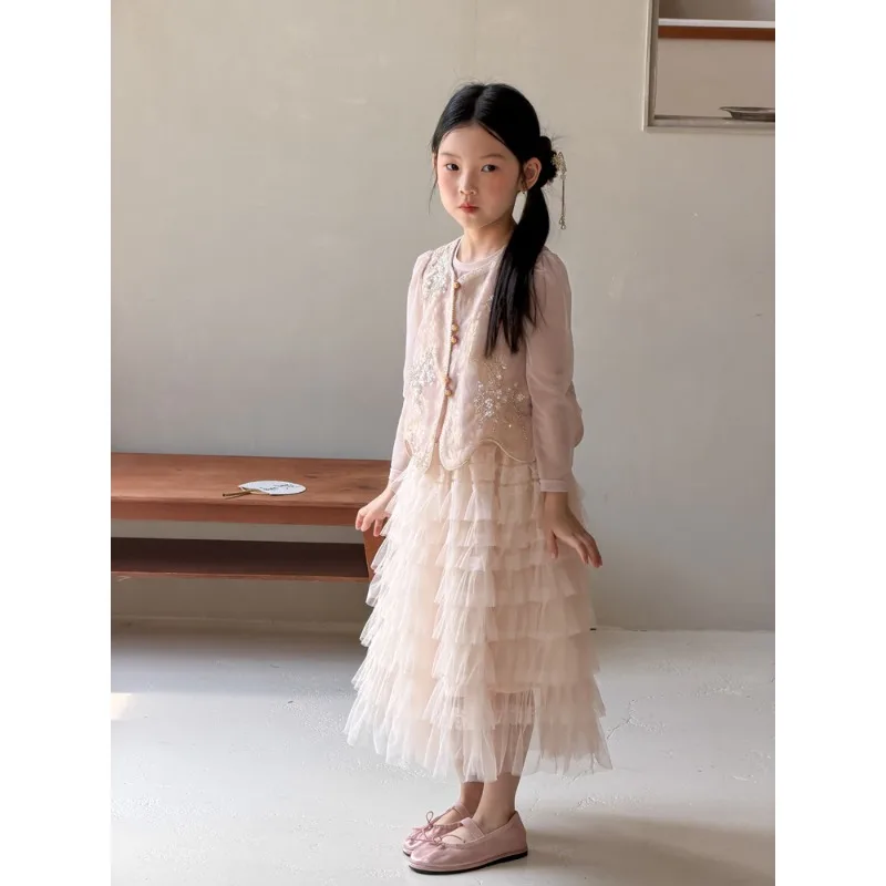 baby Girl Princess 2026 Fairy Elegance Puff Mesh Half Skirt Children's Layered Medium Length Yarn Skirt