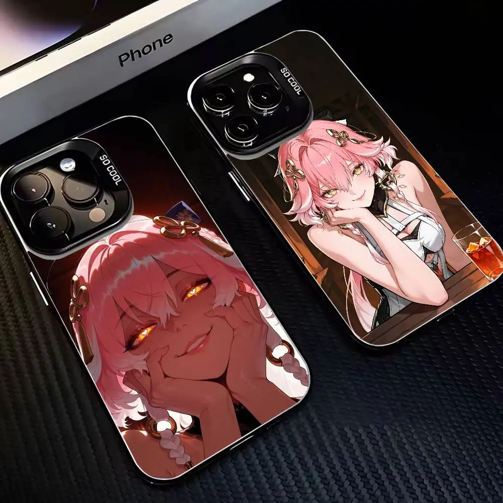 

W-Wuthering Waves Changli cool girl Phone Case For iPhone 16,15,14,13,12,11,Mini,Pro,MAX Black Matte Shockproof Cover