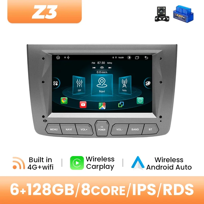 Draadloze Carplay Autoradio Speler Voor Alfa Romeo Mito 2008-2012 AI Voice Android 14 4G Wifi DSP IPS RDS GPS 8 GB 128 GB Navigatie