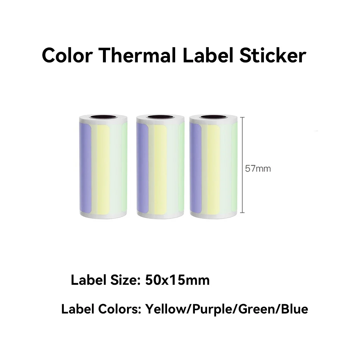 Thermal Paper Material Portable Mini Printer Paper Adhesive Label  Sticky Waterproof Oil-proof paper for Note, journal 57x25mm