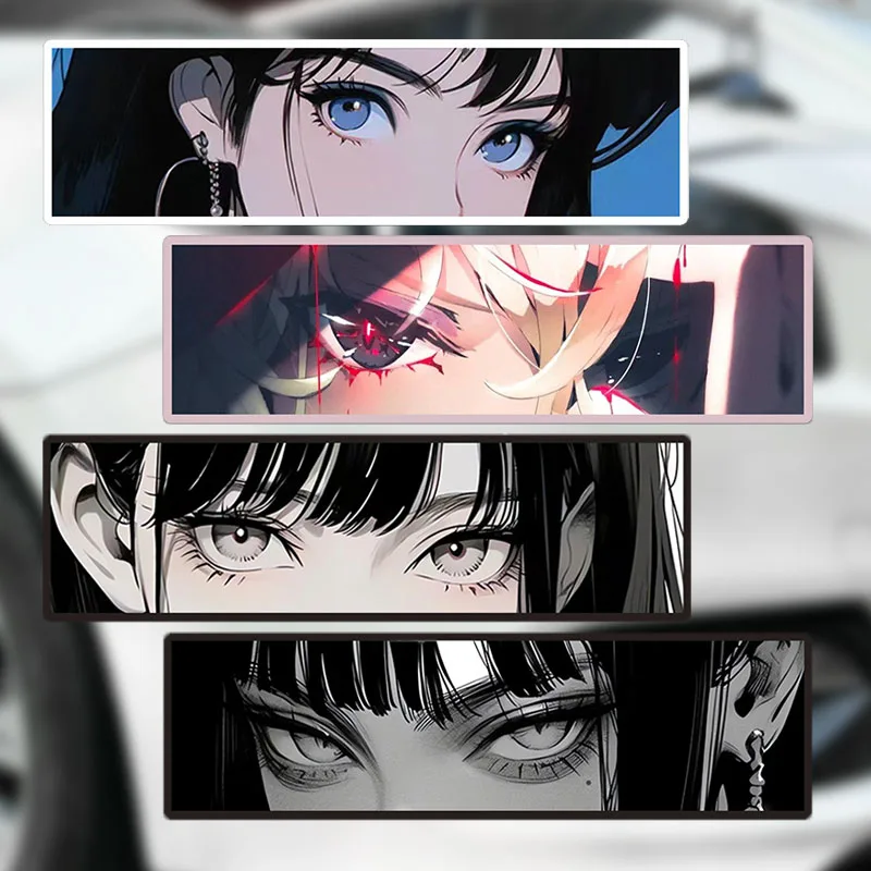 1PC Multicolor Anime Girl Eye View Stickers, Waterproof Vinyl Decals for Car Motorcycle Window Decor