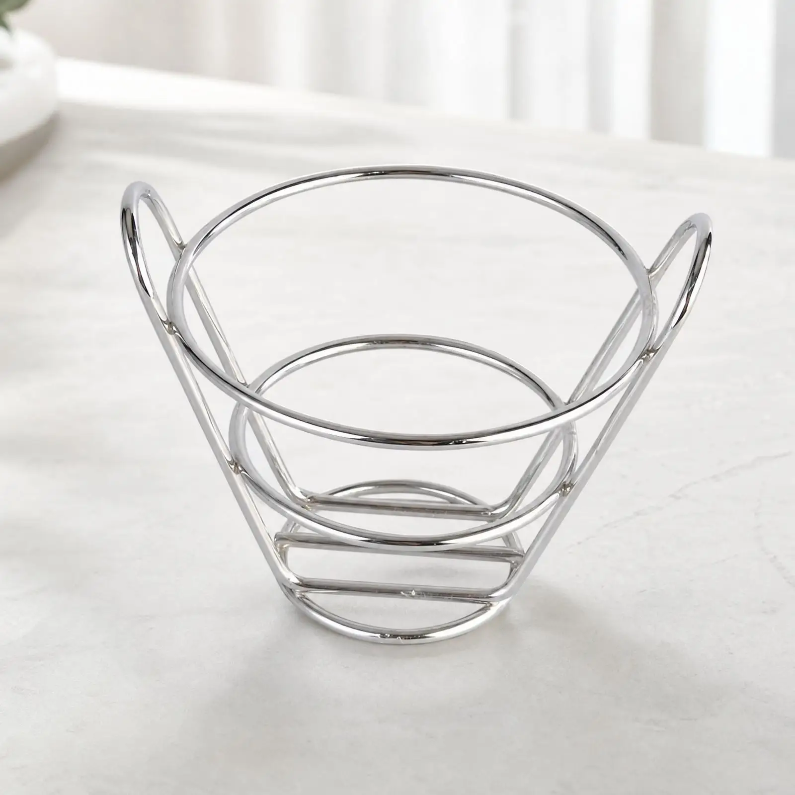 Lightweight Metal Frying Basket for Fried Calamari and Tempura Open Frame Serving Dish for Bistro