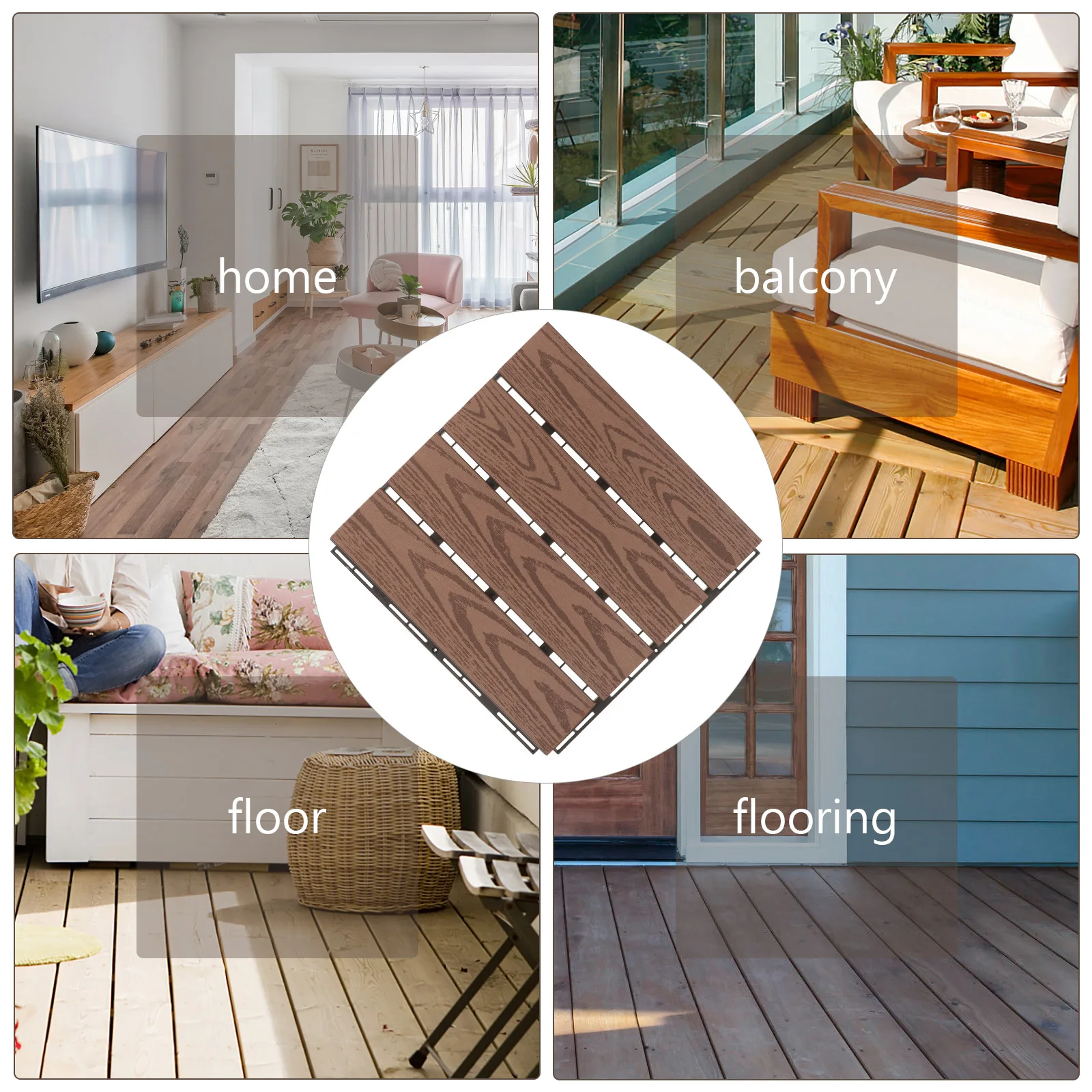 

BUTIFULSIC Outdoor Patio Flooring Decking Tiles Interlocking Plastic Floor for Balcony Garden Coffee Area