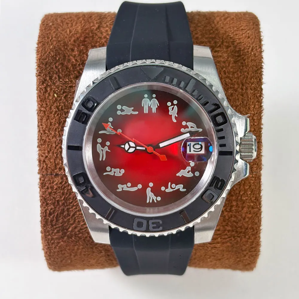 40mm 10BAR waterproof 316L stainless steel sapphire fun posture watch suitable for NH34 35 automatic movement customs logo