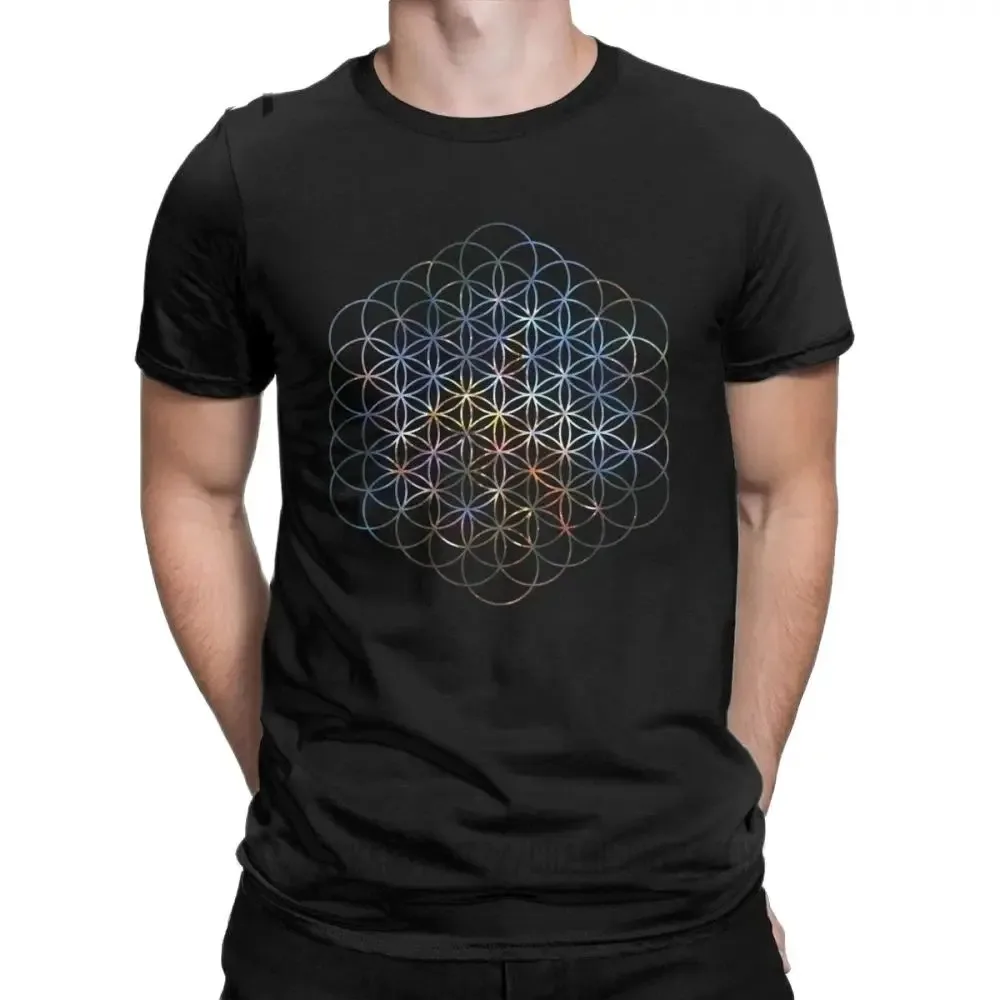 Carina Nebula Flower Of Life Men's T Shirts Sacred Geometry Magic Mandala Funny Tee Shirt Short Sleeve T-Shirt Cotton Plus Size