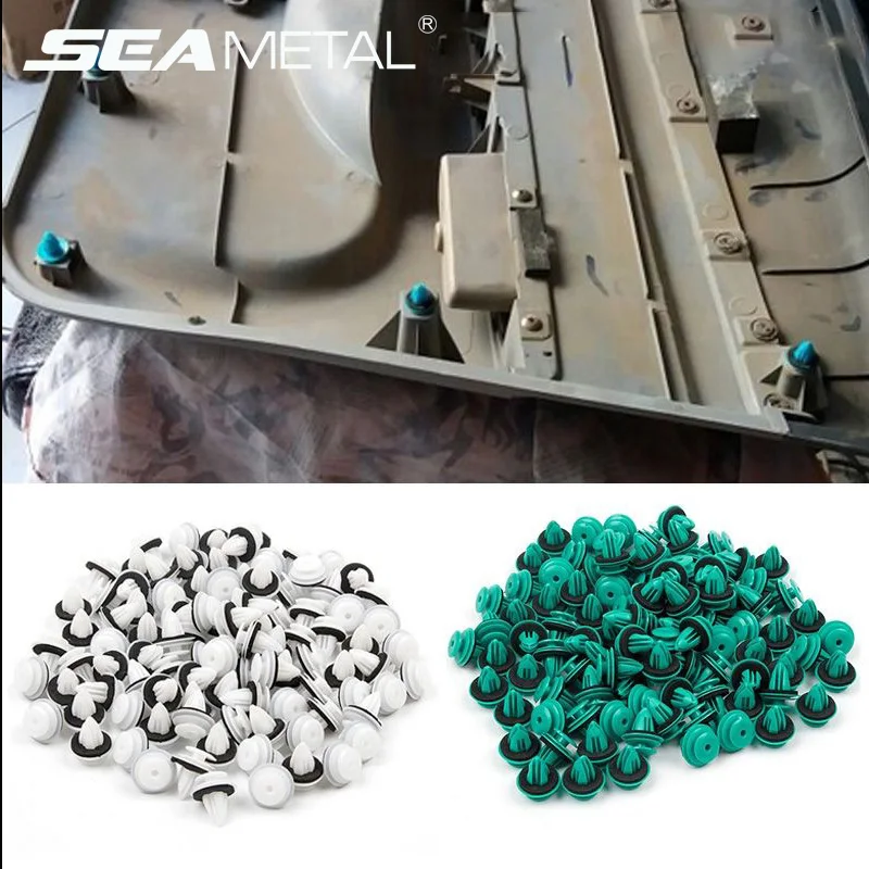 SEAMETAL 100 Stück Auto-Türverkleidungsclips, universelle Nylon-Befestigungsclips, Auto-Stoßstangen-Türschnallen für Befestigungsnieten, Autozubehör