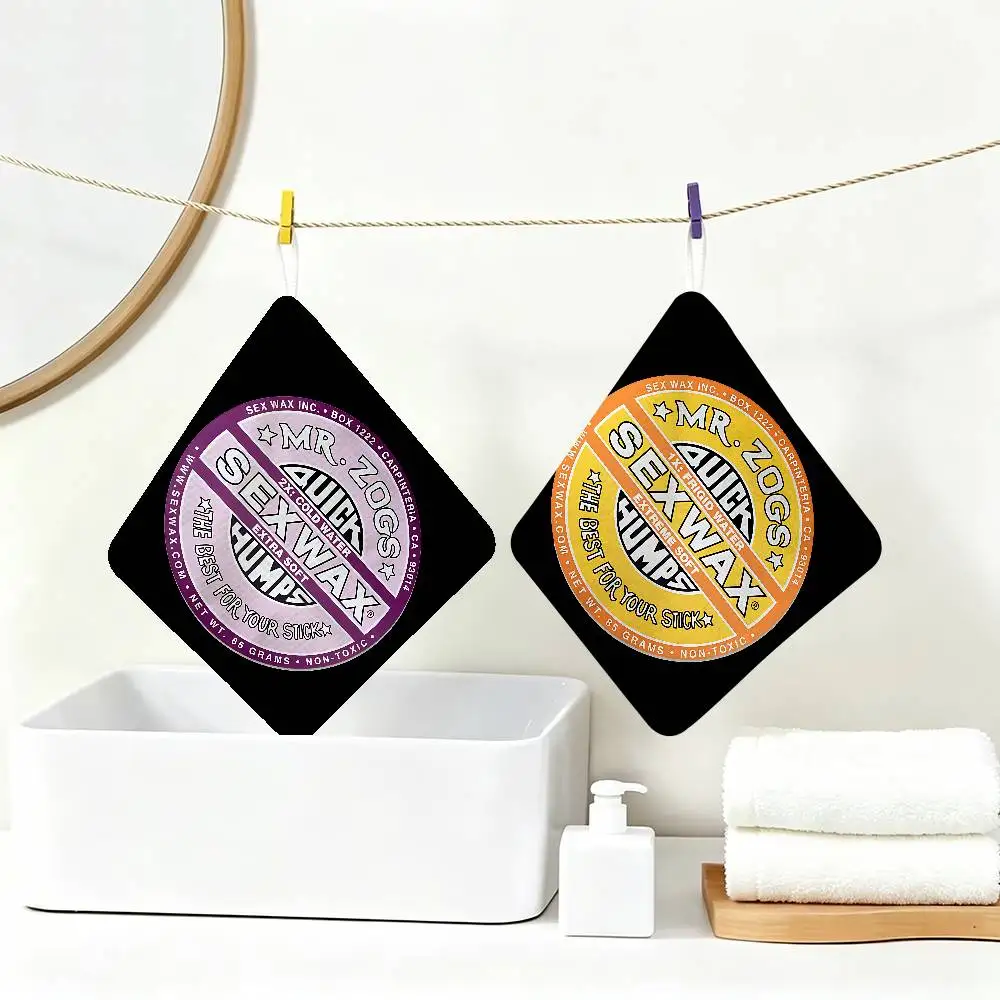 Mr Zogs Surfing Sex Wax Polyester Cotton Hand Wiping Towel, Hanging Design, Durable for Household Restaurant Toilet Use